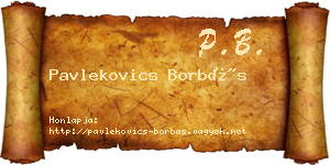 Pavlekovics Borbás névjegykártya
